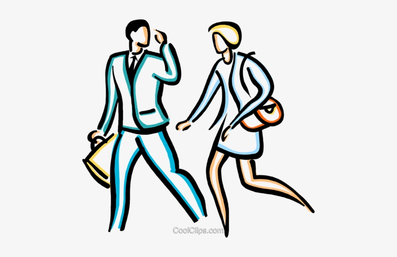 Couple Talking And Walking Royalty Free Vector Clip - Pessoas Caminhando Em Vetor, transparent png download