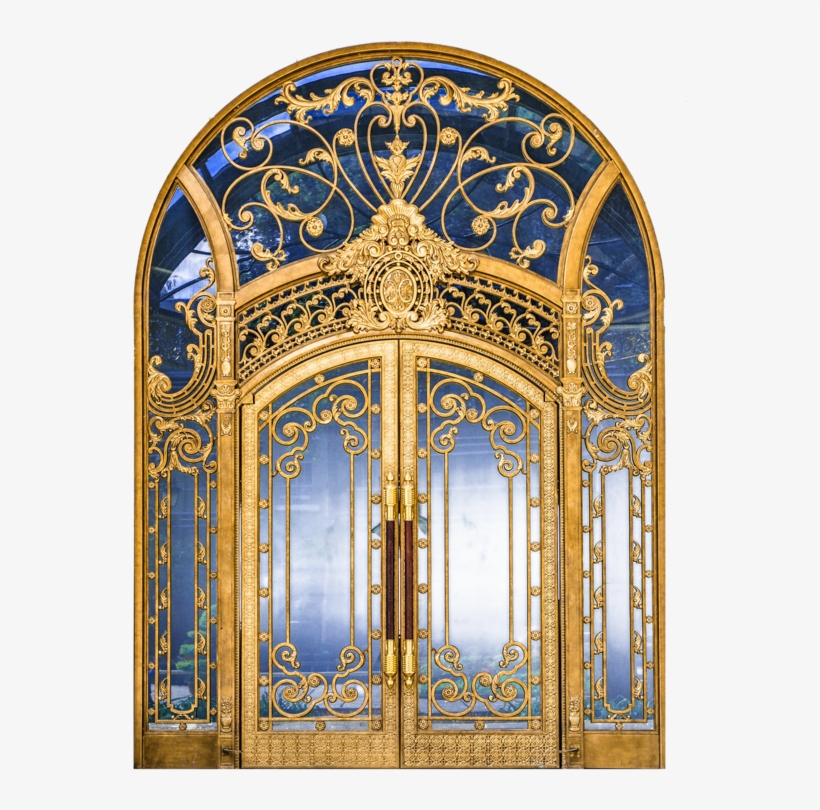 Фотки Iron Fence Gate, Wrought Iron Fences, Iron Gates, - Arched Gold Doors, transparent png download