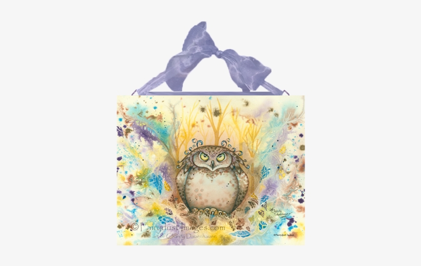 Owl Ceramic Tile Plaque - Hootie, The Wise Whimsical Grumpy Owl Tote Bag, transparent png download