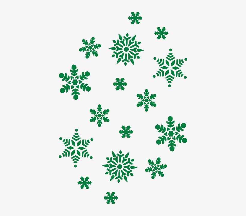 Copos De Nieve Png - Green Snowflakes Clipart, transparent png download