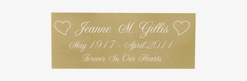 Wholesale Engraved Memorial Plaque- Small Brass Finish - Commemorative Plaque, transparent png download