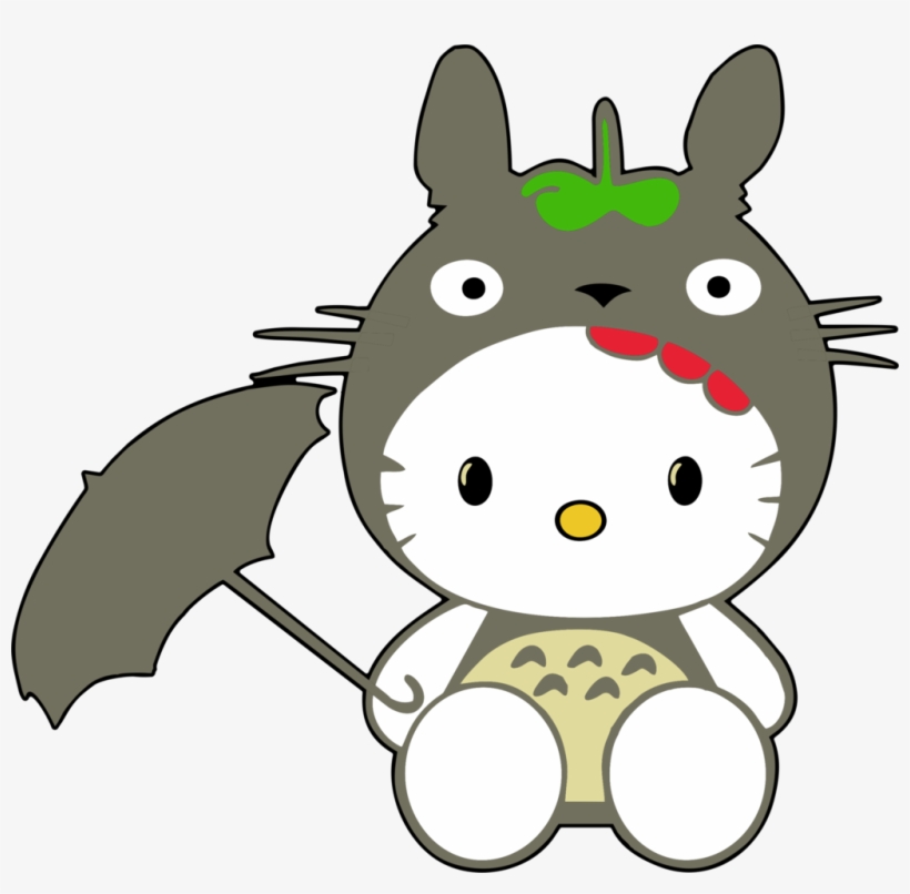 Hello Kitty In A Totoro Costume - 龍 貓 Kitty, transparent png download