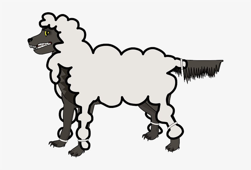 Cartoon, Wolf, Sheep, Clothing, Disguise, Villain, - Wolf In Sheep's Clothing Clipart, transparent png download