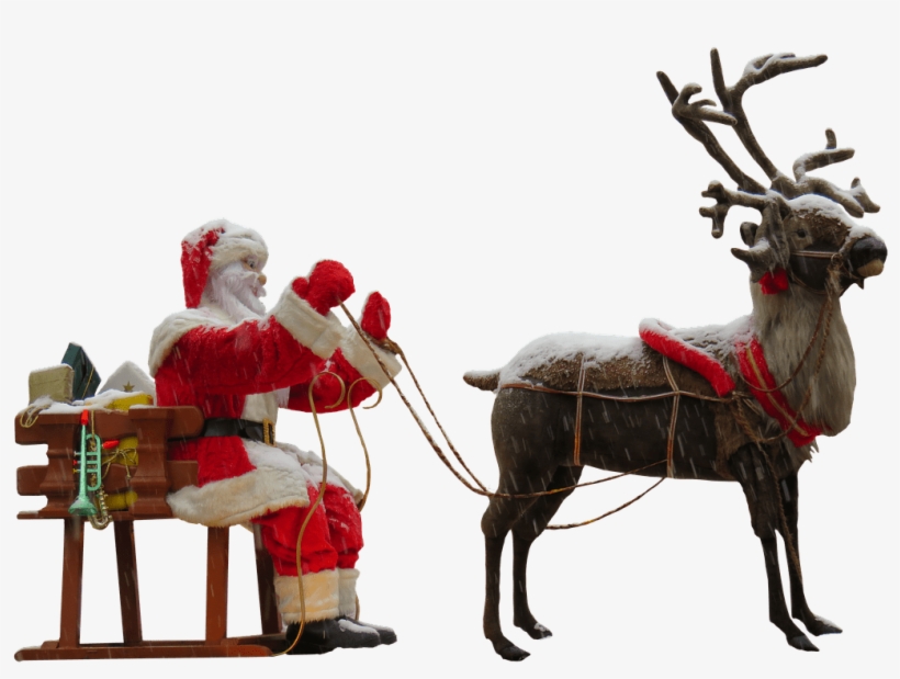 Santa Claus And Reindeer - Santa Claus Images Png 2018, transparent png download