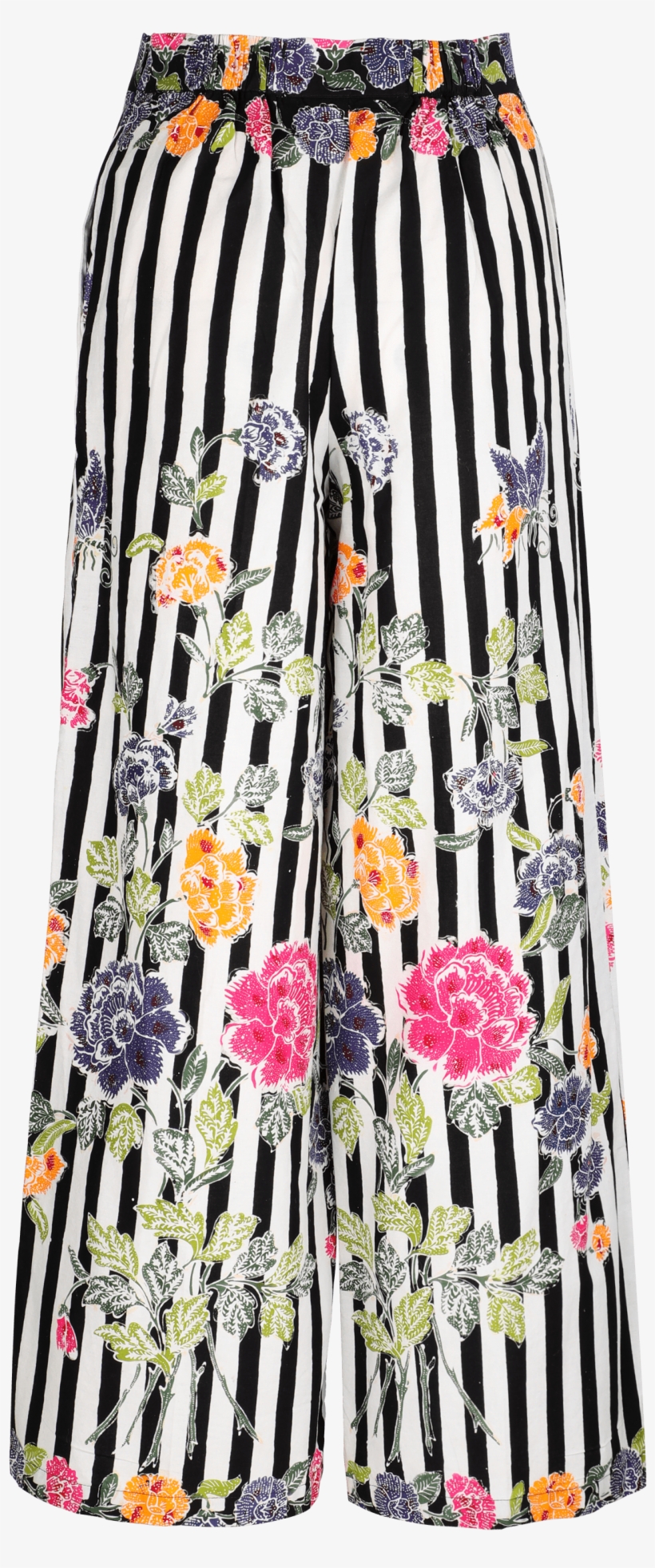 Delia Black & White Stripes Batik Palazzo Pants - A-line, transparent png download