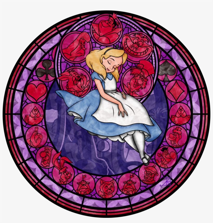 Go To Image - Alice In Wonderland Stained Glass, transparent png download