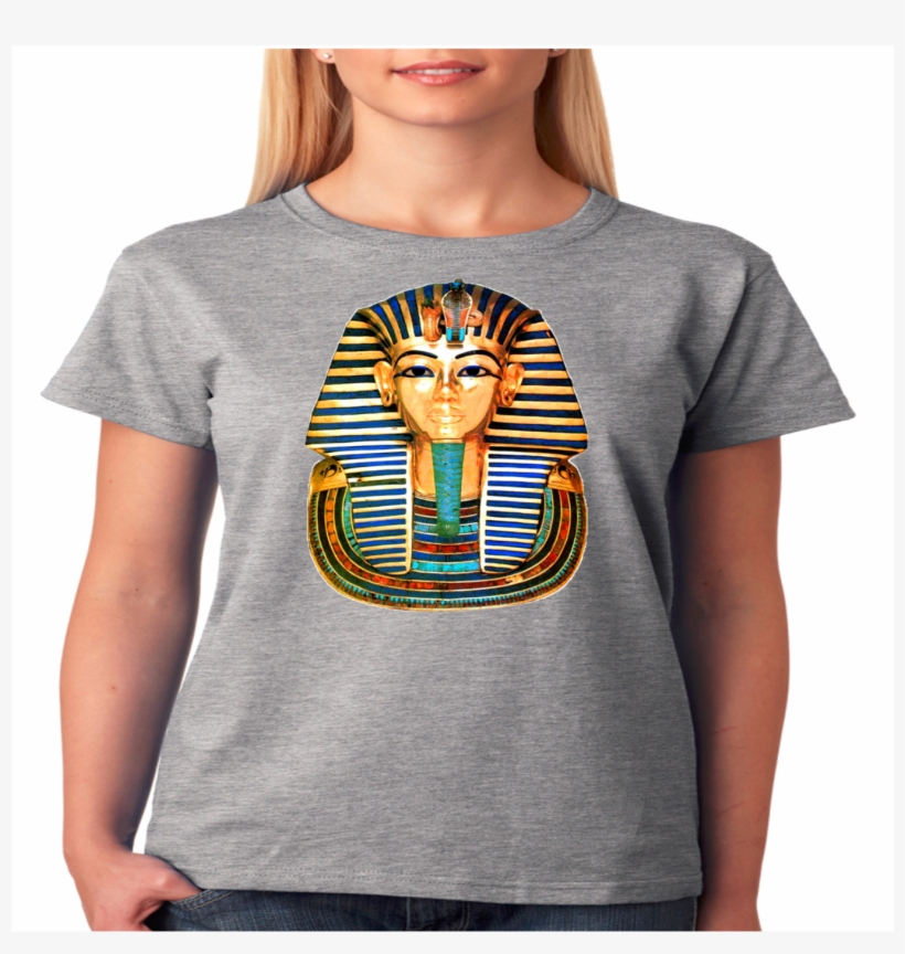 King Tut Mask Egyptian Pharaoh Inspired Ladies T-shirt - Girl, transparent png download