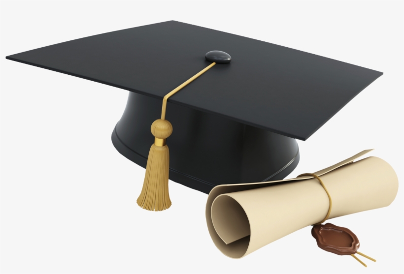 Certificação - Graduation Cap And Diploma, transparent png download
