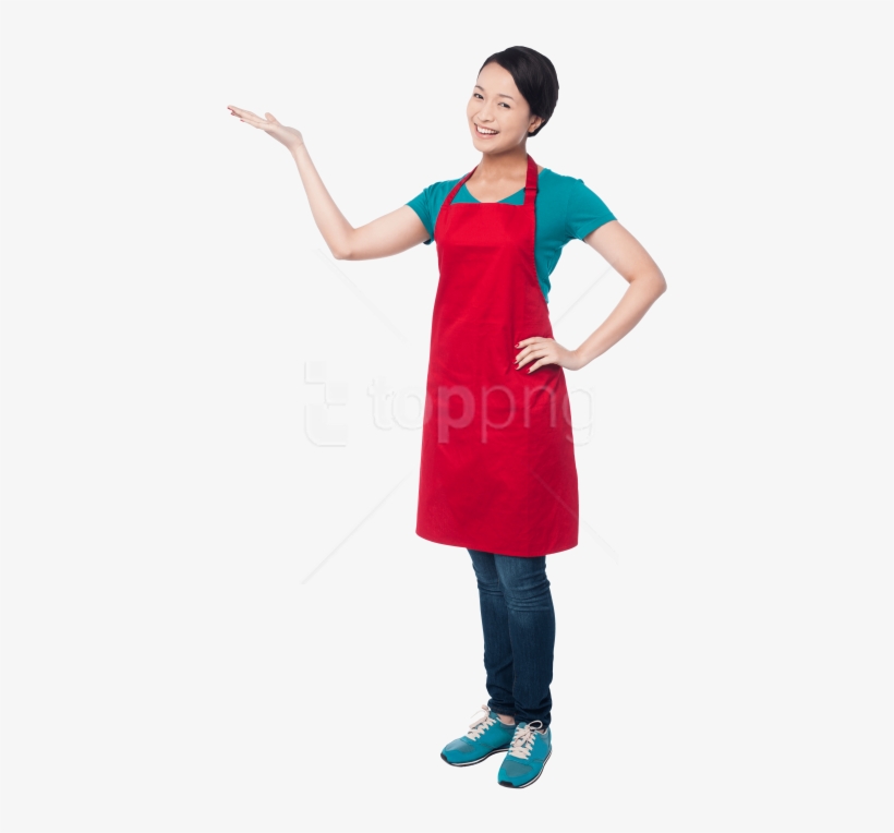 Download Women Pointing Left Png Images Background - Woman In Apron, transparent png download