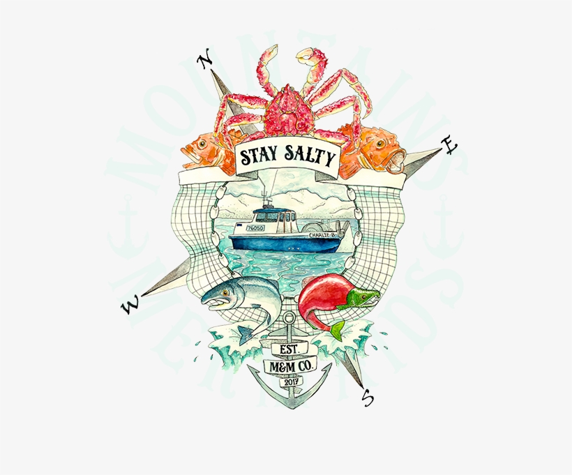 Stay Salty Ak Long Sleeve Lightweight Jersey Hoodie - Illustration, transparent png download