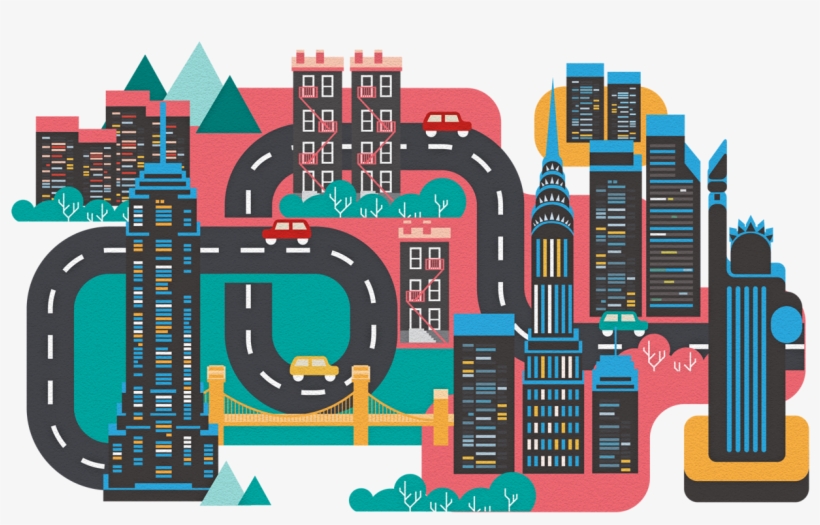 Nyc City Illustration, Graphic Design Illustration, - City Illustration, transparent png download