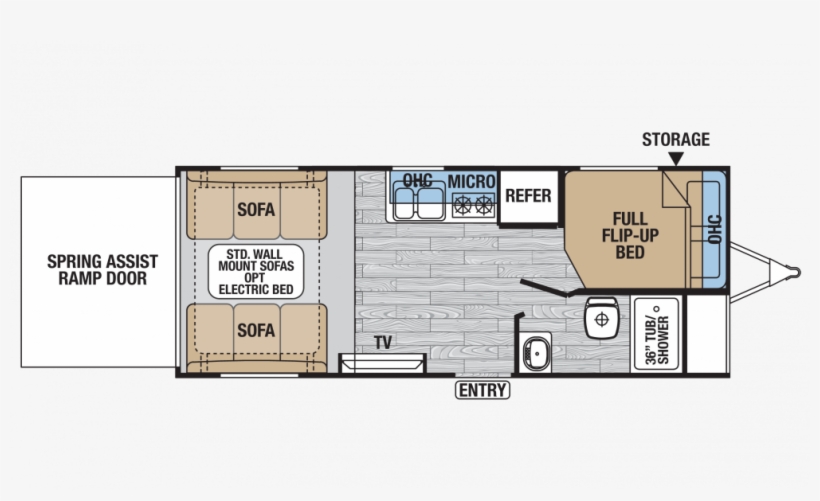 2018 Xlr Hyper Lite 18hfs Floor Plan - Floor Plan, transparent png download