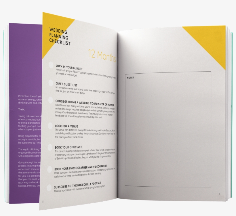 Bridechilla Wedding Planning Field Guide- 12 Month - Brochure, transparent png download