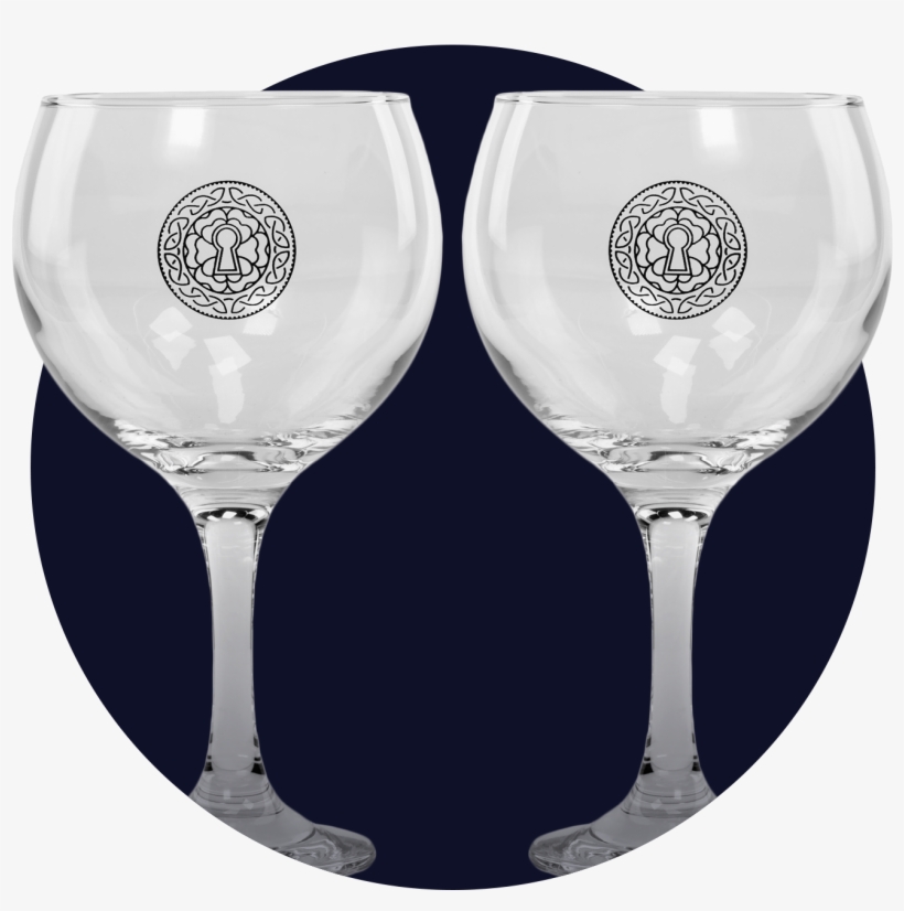 House Of Elrick Embossed Gin Glass - Wine Glass, transparent png download