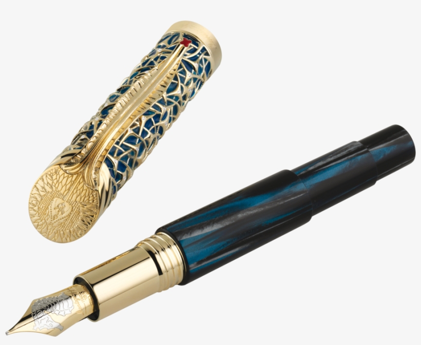 Montegrappa Brain Fountain, 18k Solid Gold & Diamonds - Montegrappa Brain Fountain Pen, transparent png download
