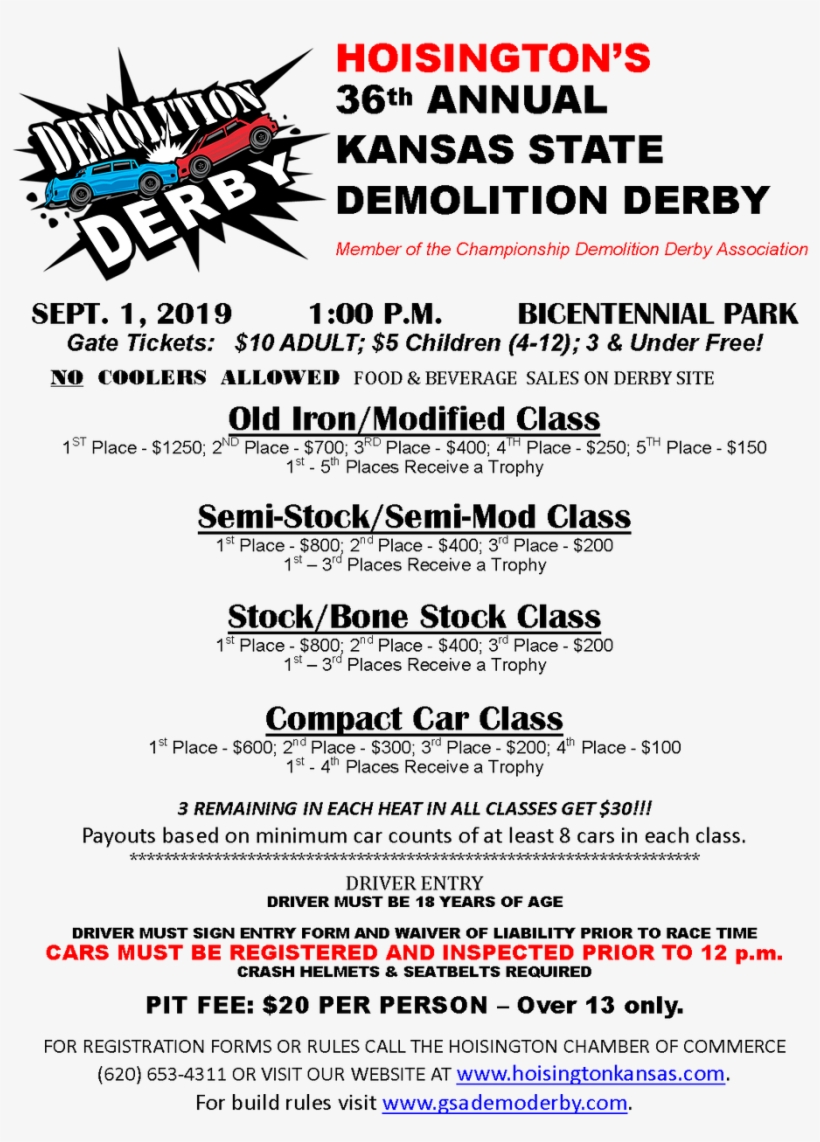 Derby Flyer - Demolition Derby, transparent png download