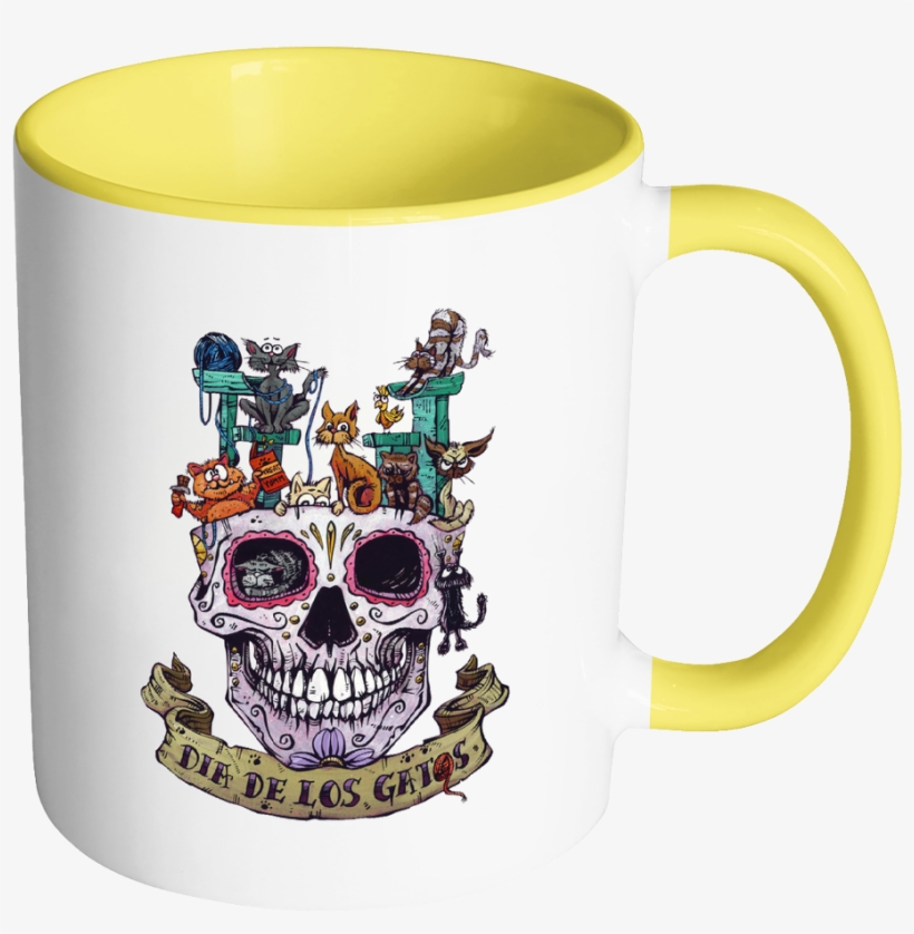 Day Of The Dead Artist David Lozeau, Dia De Los Gatos - Mug, transparent png download