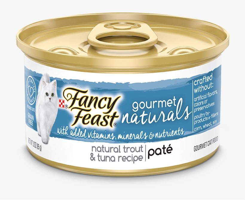 Fancy Feast Gourmet Naturals Wet Trout Tuna Pate - Label, transparent png download