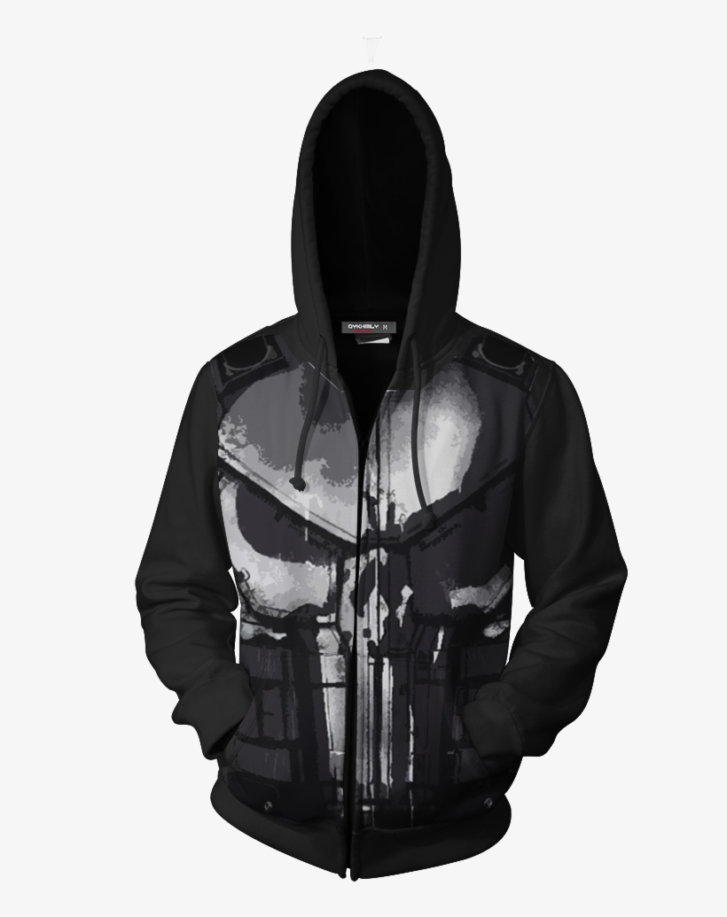 The Punisher Cosplay Zip Up Hoodie Jacket Fullprinted - Devil May Cry Vergil Jacket, transparent png download