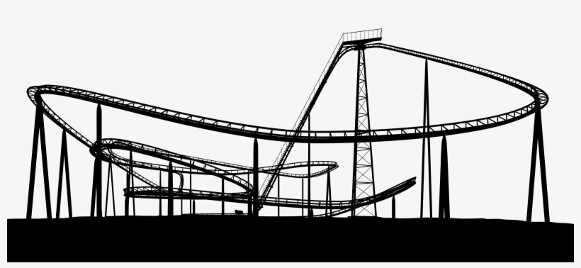 Big Image - Silhouette Roller Coaster, transparent png download