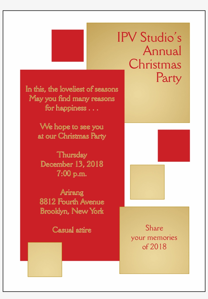 Christmas Holiday Party Invitation - Graphic Design, transparent png download