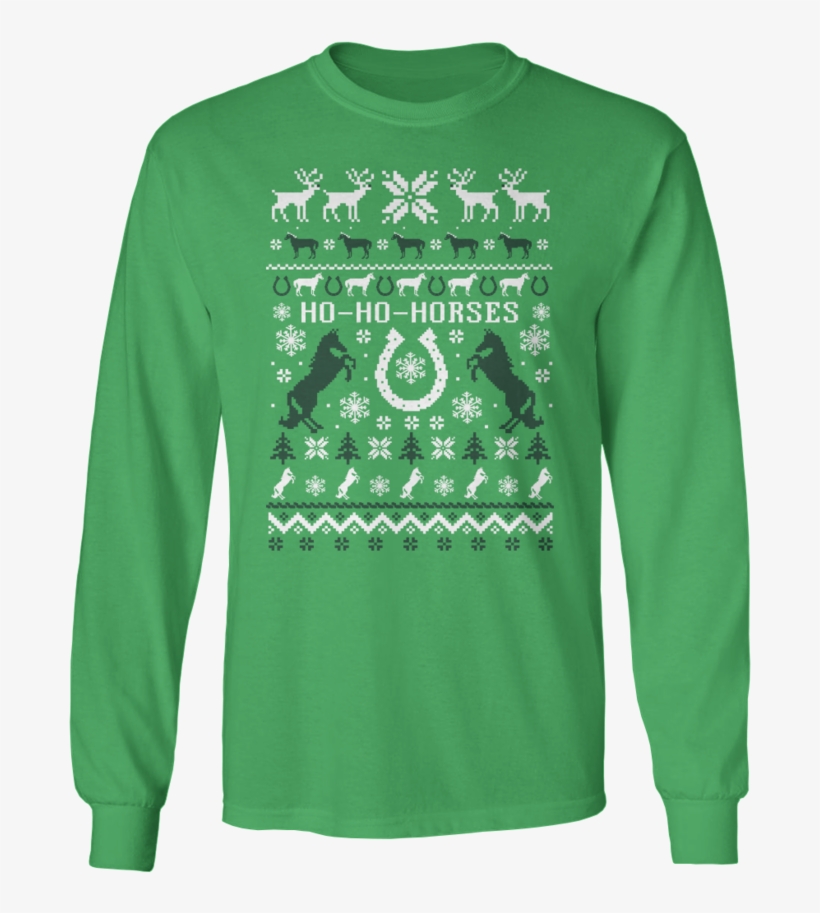 Ho Ho Horses - Lavender Long Sleeve T Shirt Mens, transparent png download