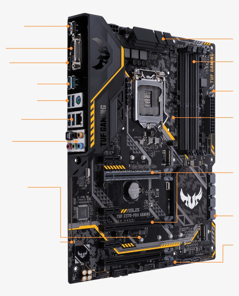 Tuf Z370 Pro Gaming - Mainboard Asus Tuf Z370 Pro Gaming, transparent png download