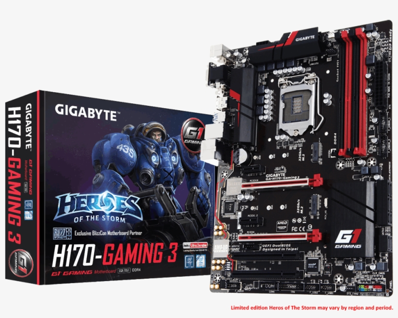 Gigabyte H170 Gaming 3 Gaming Motherboard - Gigabyte H170 Gaming 3 Ddr4, transparent png download