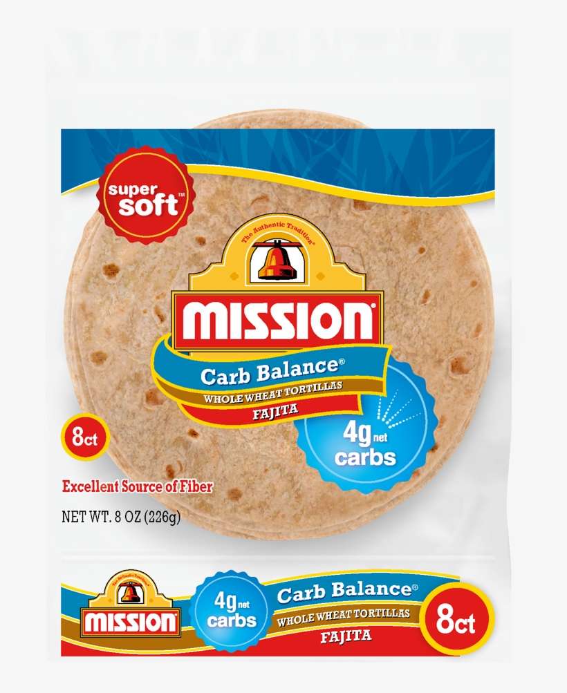 Carb Balance Fajita Whole Wheat Tortillas - Mission Carb Balance Tortillas, transparent png download
