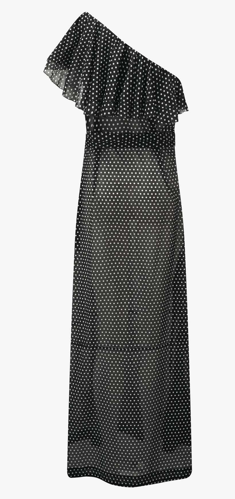 Arden Black Polka Dot Flounce Dress - Polka Dot, transparent png download