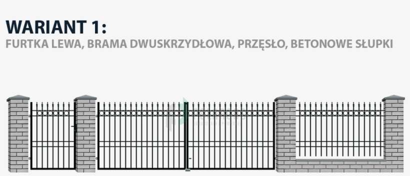 Ogrodzenie Bristol, Furtka Lewa, Brama Dwuskrzydłowa, - Picket Fence, transparent png download
