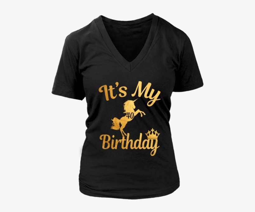It's My 40th Birthday Gold Unicorn Princess Crown 40 - Active Shirt, transparent png download
