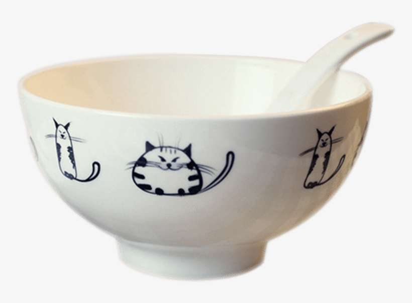 6pcs Cute Cat Soup/rice Bowls-freakypet - Ceramic, transparent png download
