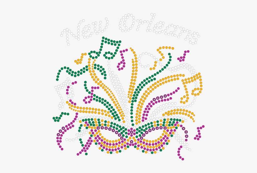 Mardi Gras Rhinestone Mask With Musical Notes - Illustration, transparent png download