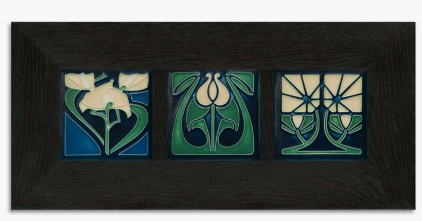 Florals Framed Tile Set Ebony Oak Park (horizontal) - Motif, transparent png download