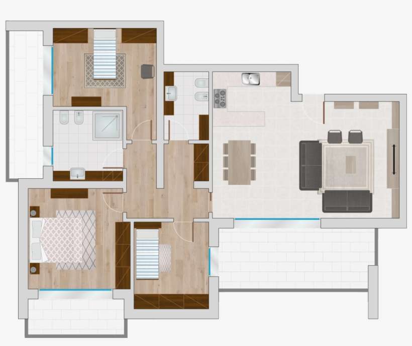 Apartment In Sale In Cadoneghe Area Bragni Handicap - Floor Plan, transparent png download
