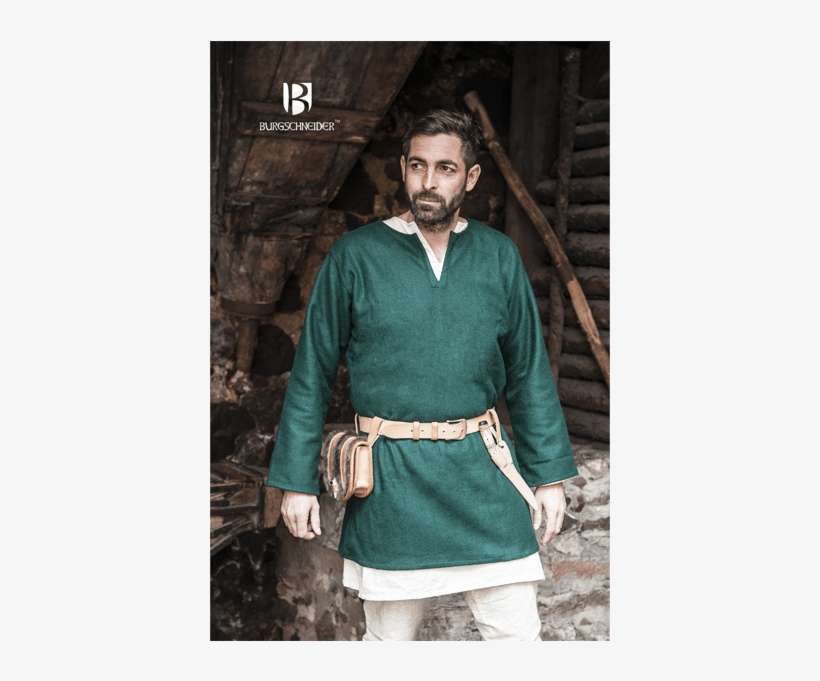 Mens Shirts And Tunics - Green Viking Tunic, transparent png download