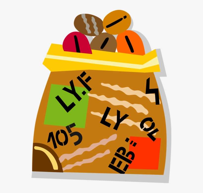Vector Illustration Of Bag Of Coffee Bean Seed Of The, transparent png download