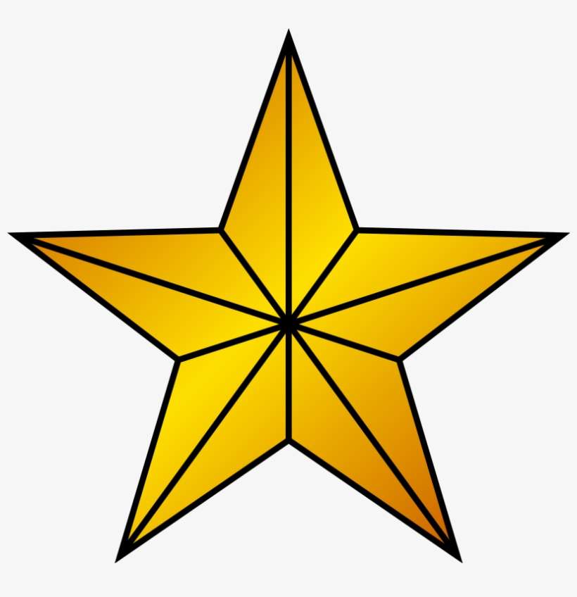 1 Gold Star - Christmas Star Vector, transparent png download