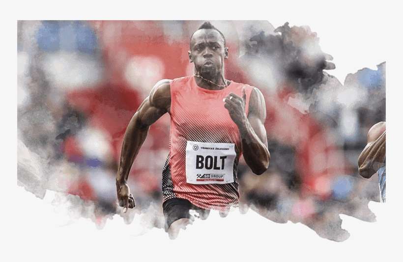 06 Usain Bolt Corriendo Una Prueba De 100 M En República - Guitarra, transparent png download