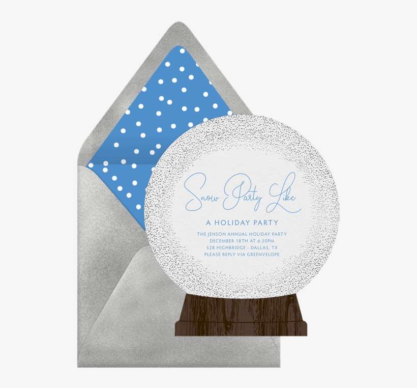 550 X 699 0 - Snow Globe Invitations, transparent png download