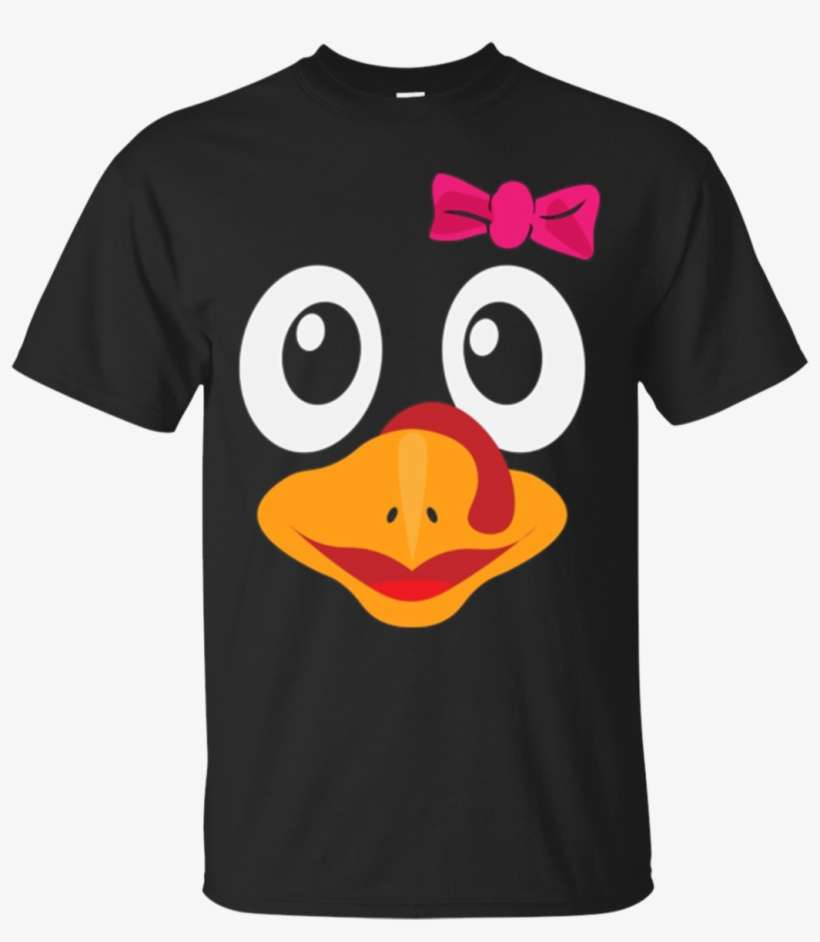 Funny Cute Pink Bow Turkey Face Shirt Thanksgiving - Sky Was Yellow And The Sun, transparent png download