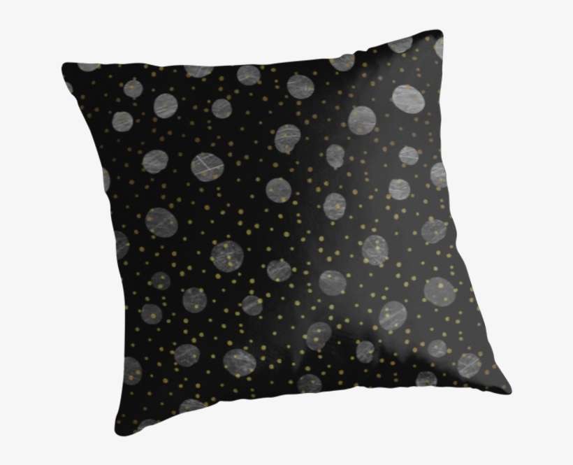 Silver Polka Dots Pattern&quot - Cushion, transparent png download
