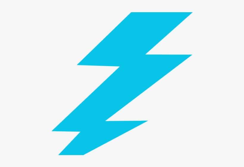 Lightning Clipart Green - Blue Lightning Bolt Clipart, transparent png download