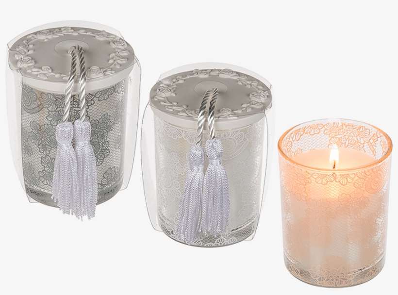 Scented Candle In Glass With Ceramic Lid & Tassel - Candle, transparent png download