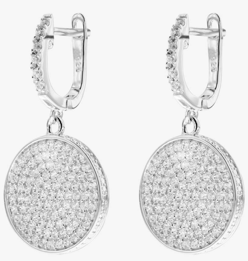 Allure Sterling Silver & White Crystal Earrings - Earrings, transparent png download