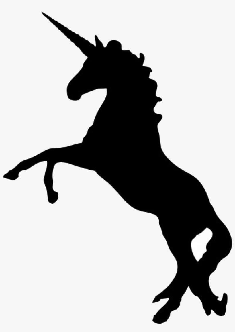 Black Silhouette, Silhouette Noire, Animal Silhouette, - Black Silhouette Unicorn, transparent png download