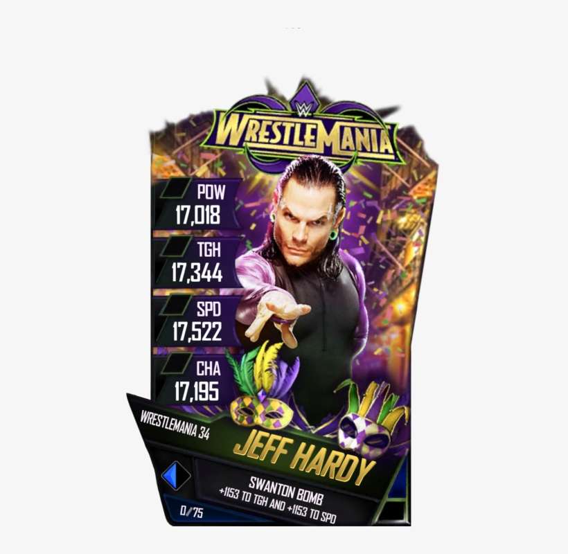 Jeffhardy S4 19 Wrestlemania34 - Wwe Supercard Wrestlemania 34 Cards, transparent png download