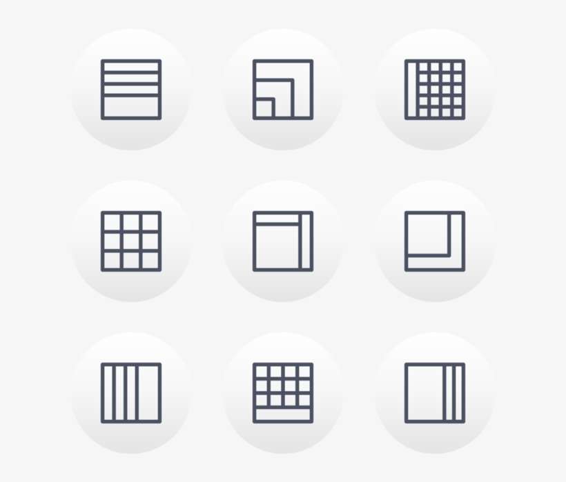 Layouts Outline Icon In Style Flat Circle Blue Gray - Circle, transparent png download