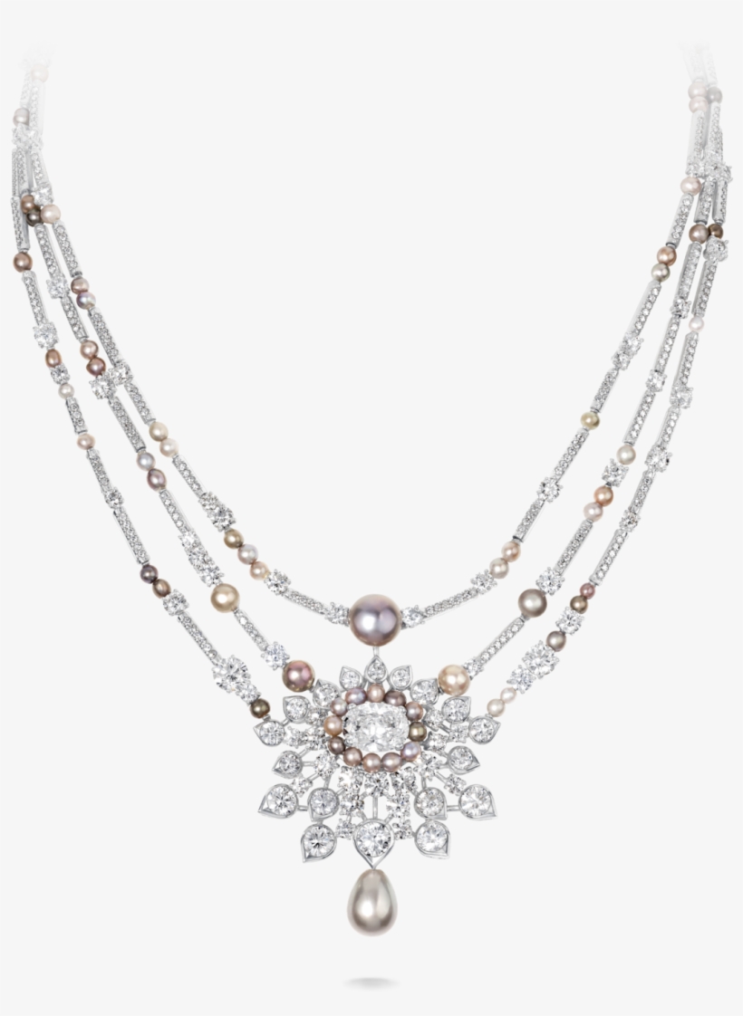 10 06 394r Diam Pearl Necklace - Necklace, transparent png download